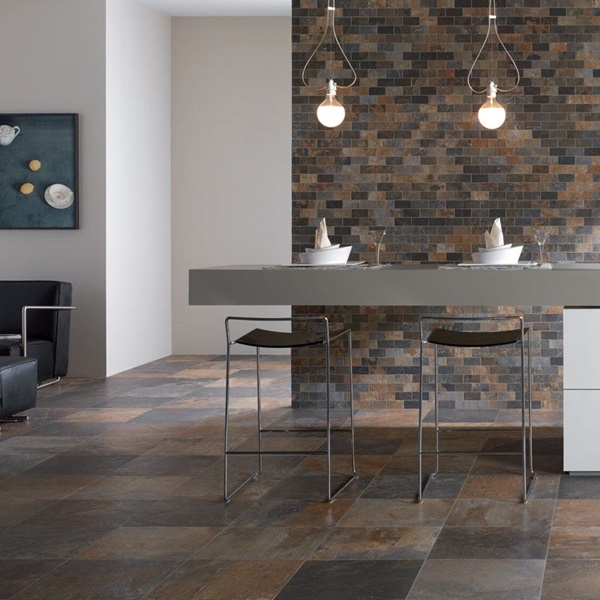 18 x 18 Natural Slate Multicolor porcelain tile - Image 2