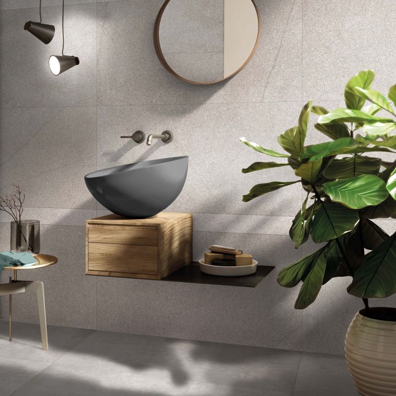24 x 48 River Ecru Rectified terrazzo look porcelain tile - Image 3