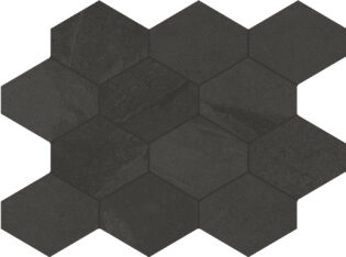 4 x 4 Brazilian Slate Rail Black Rectified Porcelain hexagon