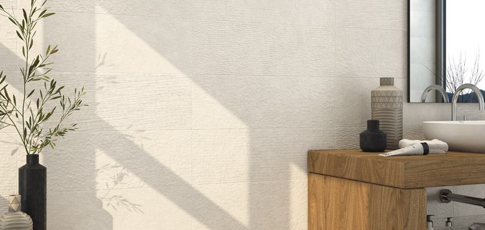 8 x 24 Elements White Ceramic Wall (5 patterns mix textures)