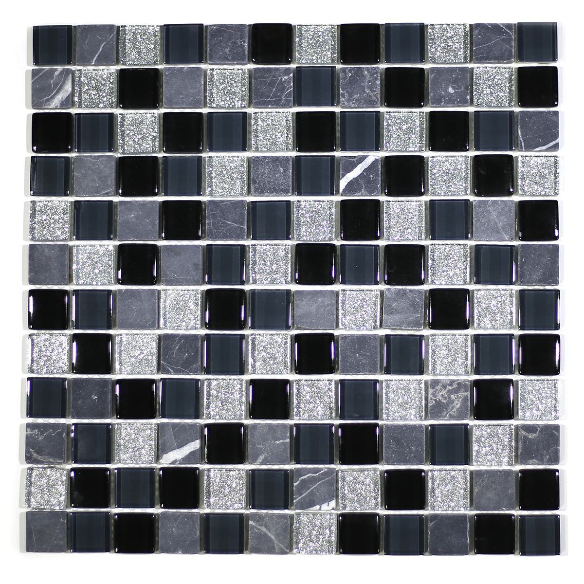 MA05-LS 1x1 SQUARE GLASS AND MARBLE MOSAIC BLEND