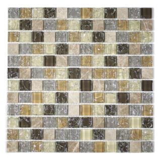 MA10-LS 1X1 SQUARE GLASS AND STONE CRACKLE MOSAIC