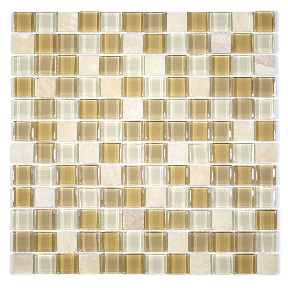 MA12-LS 1X1 SQUARE GLASS AND STONE MOSAIC BLEND