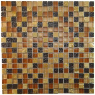 MA13-S  5/8X5/8 SQUARE GLASS AND STONE MOSAIC BLEND