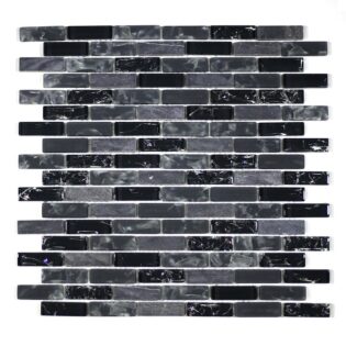 MA15-LB  5/8X2 BRICK GLASS CRACKLE AND MARBLE MOSAIC BLEND