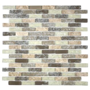 MA16-LB  5/8X2 BRICK GLASS AND STONE CRACKLE MOSAIC