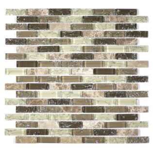 MA17-LB  5/8X2 BRICK GLASS AND STONE CRACKLE MOSAIC