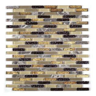 MA18-MB  MINI BRICK GLASS MOSAIC AND MARBLE  BLEND