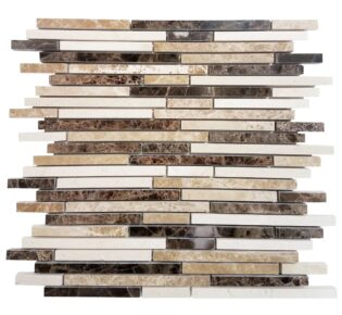 MA206-STS  3/8 Crema Marfil + Emparador Strips with space polished