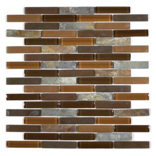 MA21-B  5/8X3 BRICK GLASS AND STONE MOSAIC BLEND