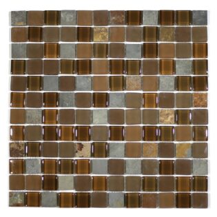 MA21-LS  1X1 SQUARE GLASS AND STONE MOSAIC BLEND