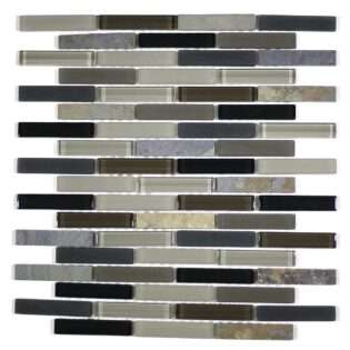 MA22-B  5/8X3  BRICK GLASS AND STONE MOSAIC BLEND