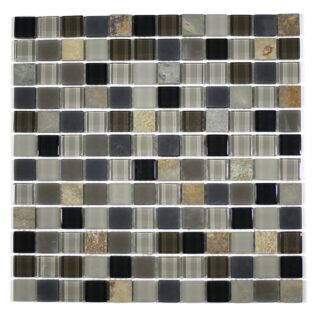 MA22-LS  1X1  SQUARE GLASS AND STONE MOSAIC BLEND
