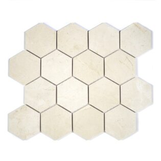 MA230-HX3 3" Crema Marfil Polished Hexagon