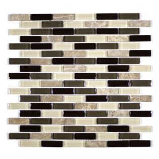 MA23-LB  5/8X2 BRICK GLASS MOSAIC AND MARBLE BLEND