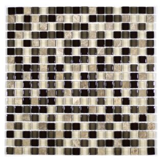 MA23-S  5/8X5/8 SQUARE GLASS MOSAIC AND MARBLE BLEND