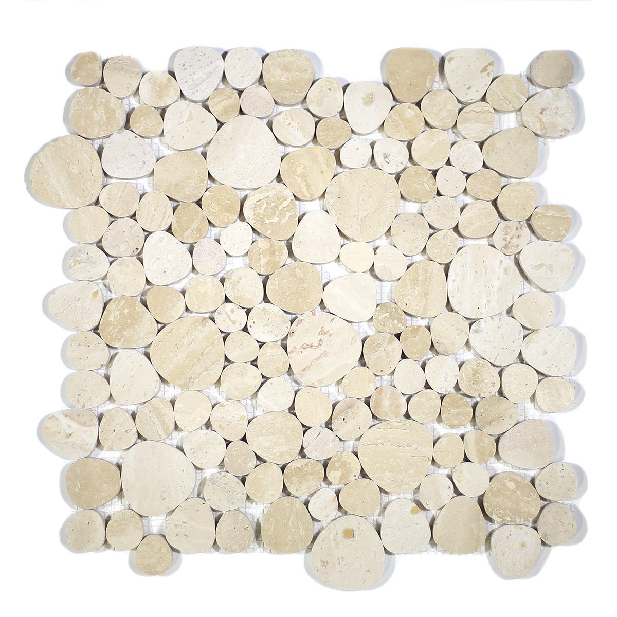 MA242-PB Pebbles Light & Dark Travertino Polished