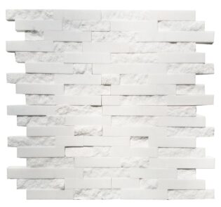 MA255-SP  5/8 Thassos Strips split face without space polished & matt mixed