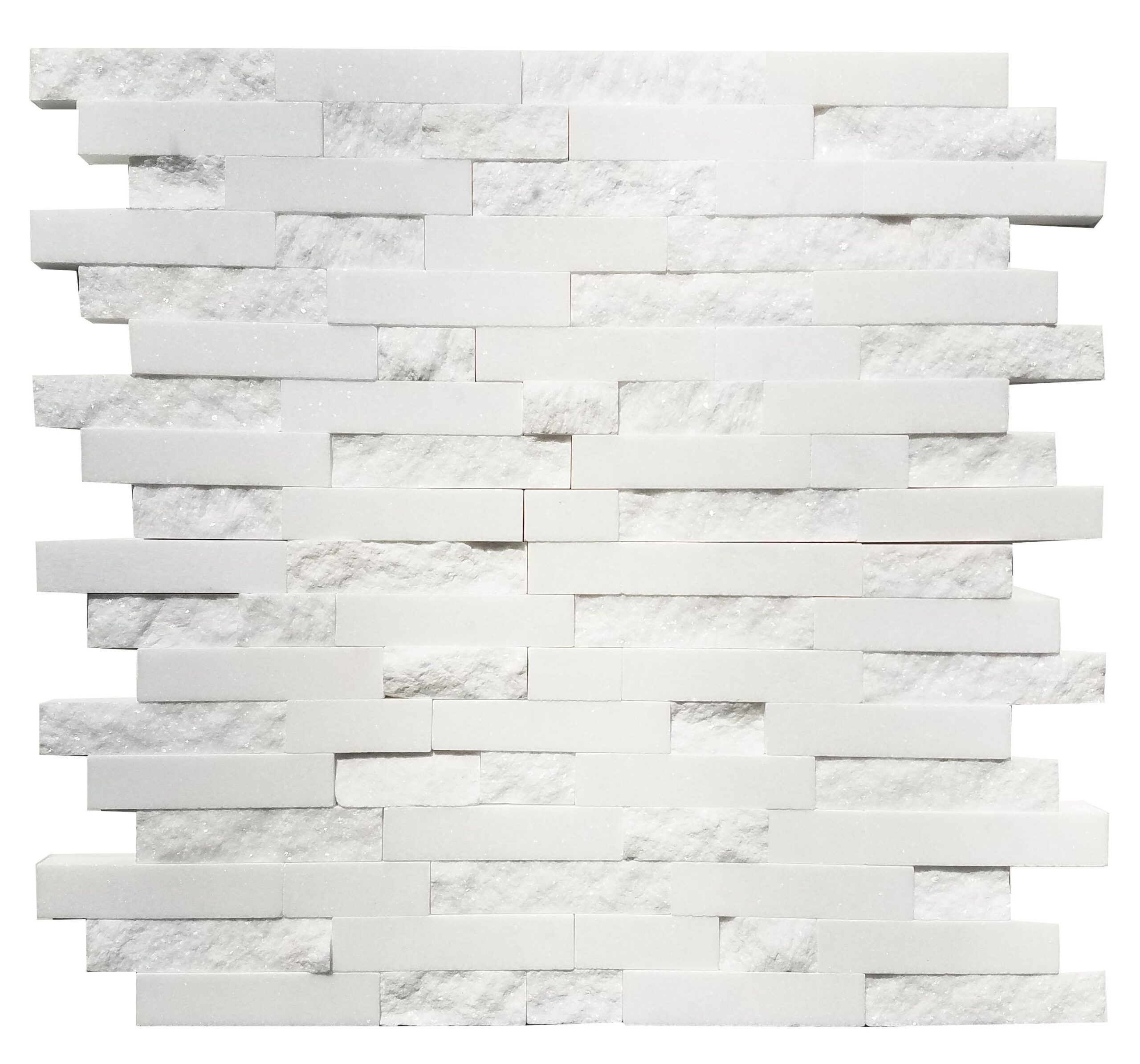 MA255-SP  5/8 Thassos Strips split face without space polished & matt mixed