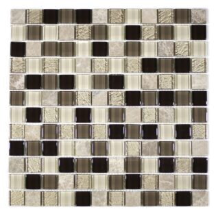 MA34-LS  1X1 SQUARE GLASS AND STONE MOSAIC BLEND