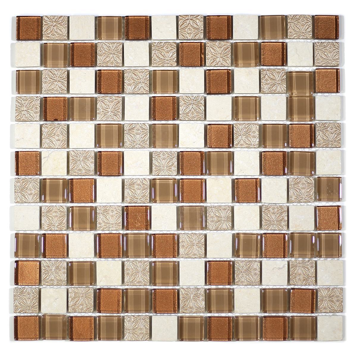 MA36-LS  1X1 SQUARE GLASS AND RESIN DECORATIVE PIECES MIX