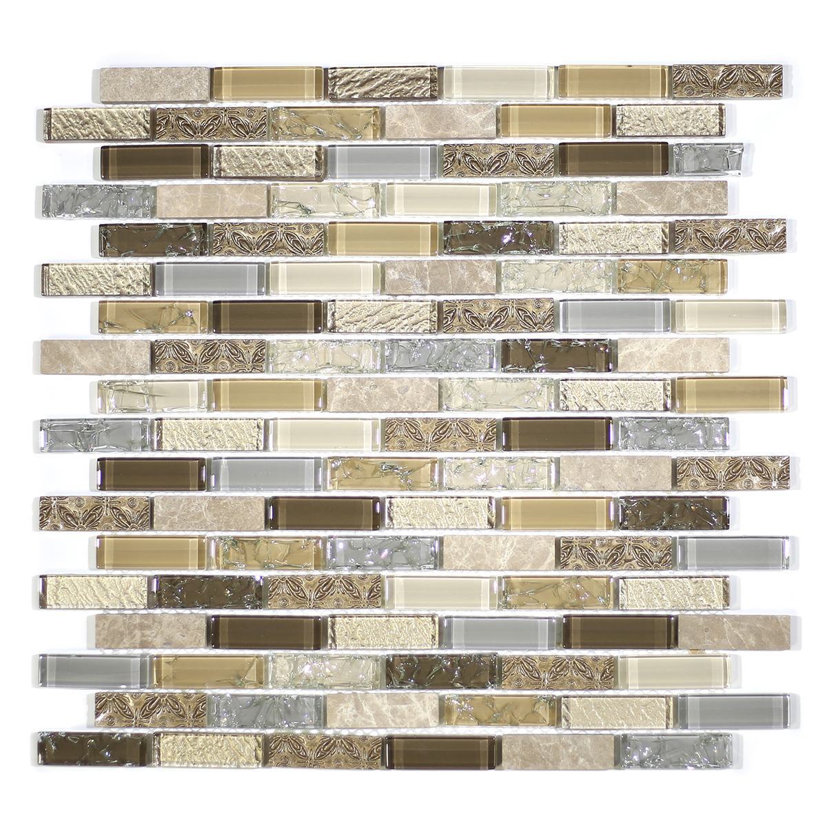 MA39-LB  5/8X2 BRICK GLASS AND RESIN DECORATIVE PIECES MIX