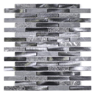 MA59-B  5/8X3 BRICK STONE AND ALUMINUM COATING MOSAIC MIX