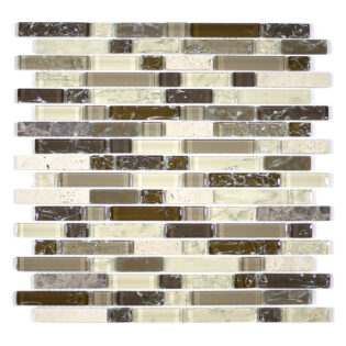 MA62-RB  RANDOM BRICK GLASS AND STONE CRACKLE MOSAIC