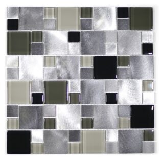 MA64-SM  RANDOM GLASS, STONE AND ALUMINUM COATING MOSAIC MIX