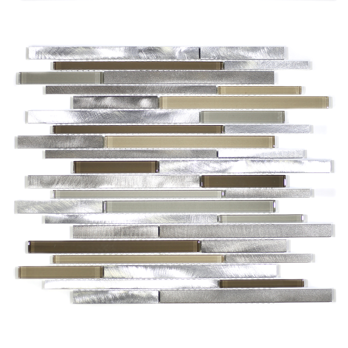 MA65-RB RANDOM BRICK GLASS, STONE AND ALUMINUM COATING MOSAIC MIX