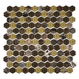 MA71-HX  1X1 HEXAGON GLASS AND PORCELAIN MIX