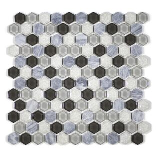 MA73-HX  1X1 HEXAGON GLASS AND PORCELAIN MIX