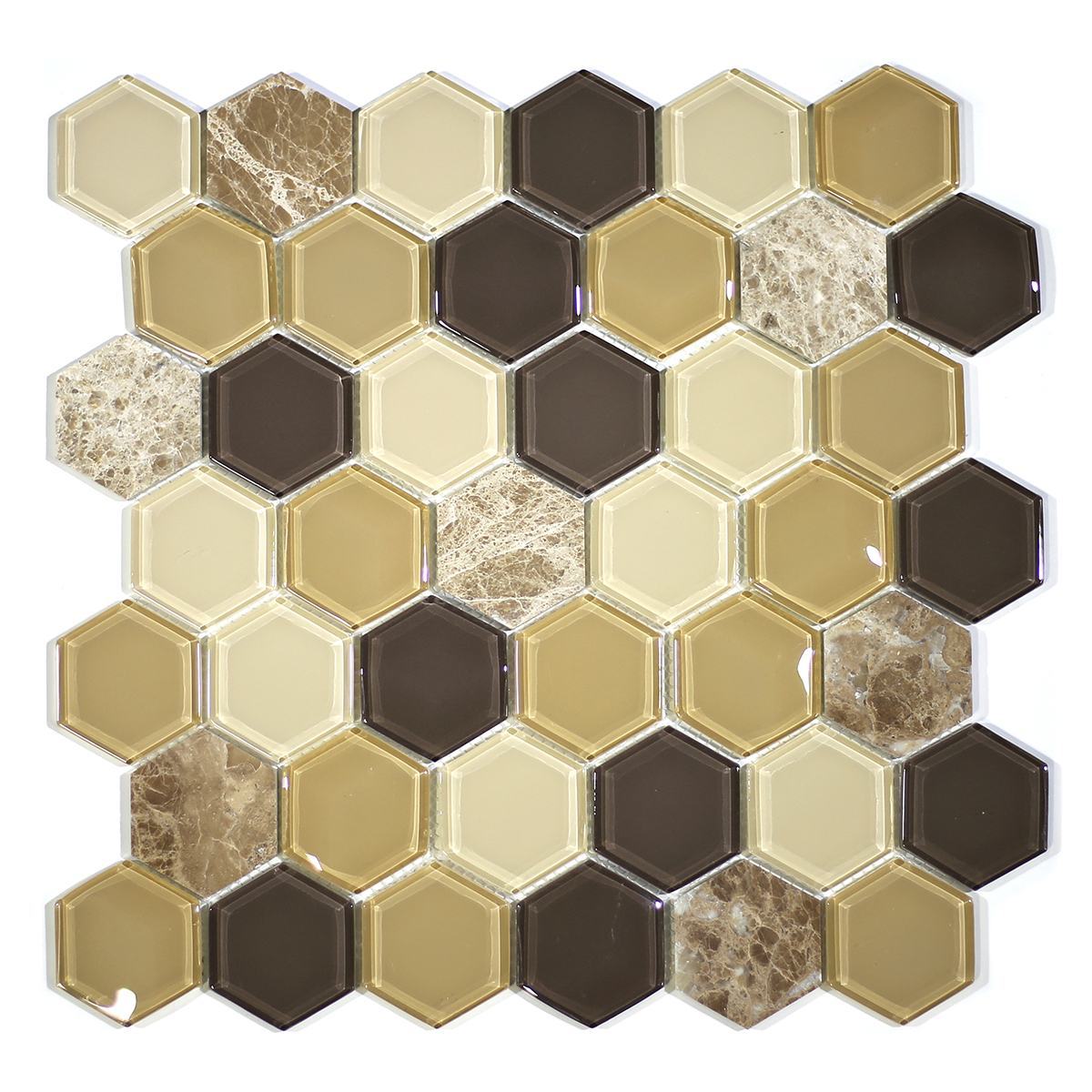 MA80-HX 2X2 HEXAGON GLASS AND STONE MIXED