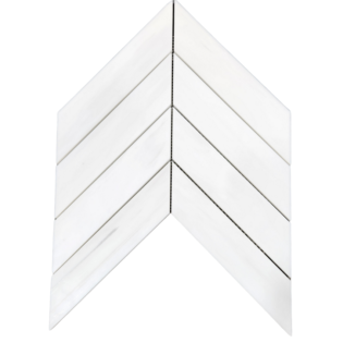 2"x8" DOLOMITE CHEVRON MARBLE SOFT TOUCH MOSAIC