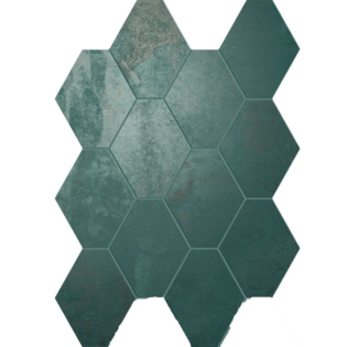 4 x 4 Oxid Emerald Porcelain hexago
