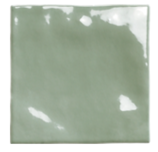 4 x 4 Paraty Verde Cha Glossy Ceramic Subway Tile