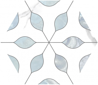 9 x 9 Alicante Topacio Decorative Porcelain Hexagon Tile