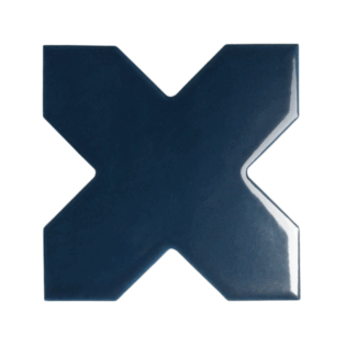 5 x 5 Argile Cruz-Cross Azul Matte Porcelain Tile
