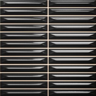 8 x 8 Arrow Black Glossy Kitkat Tile