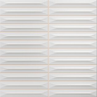 8 x 8 Arrow White Glossy Kitkat Tile