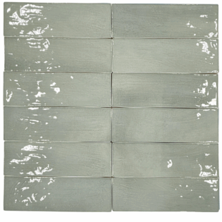2.6 x 8 Kanso Green Glossy Ceramic Tile