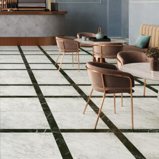 4 x 24 Marmorea Nero Marquina Matte Porcelain Tile