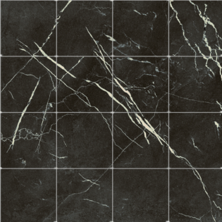 3 x 3 Marmorea Nero Marquina Matte Porcelain Tile