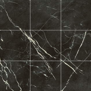 4 x 4 Marmorea Nero Marquina Matte Porcelain Tile