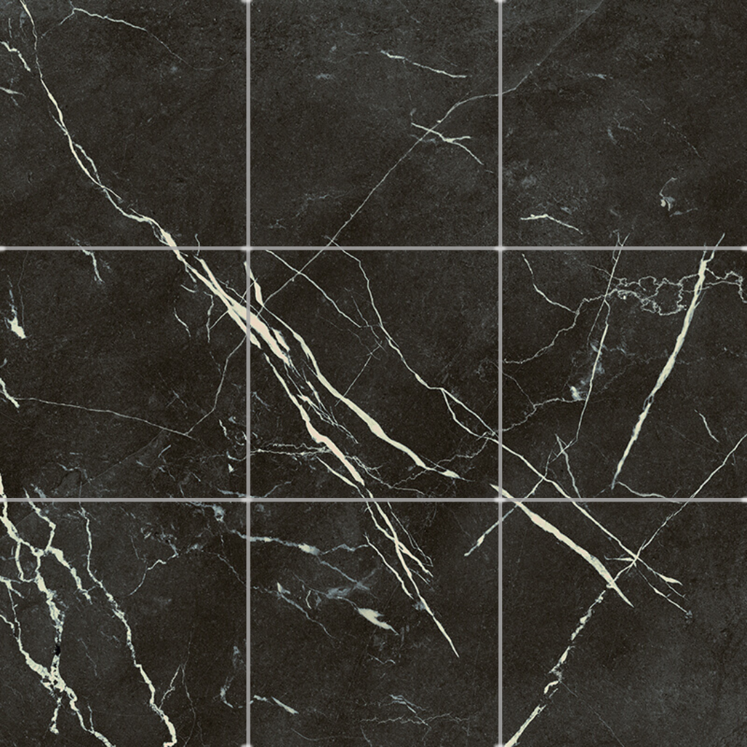 4 x 4 Marmorea Nero Marquina Matte Porcelain Tile